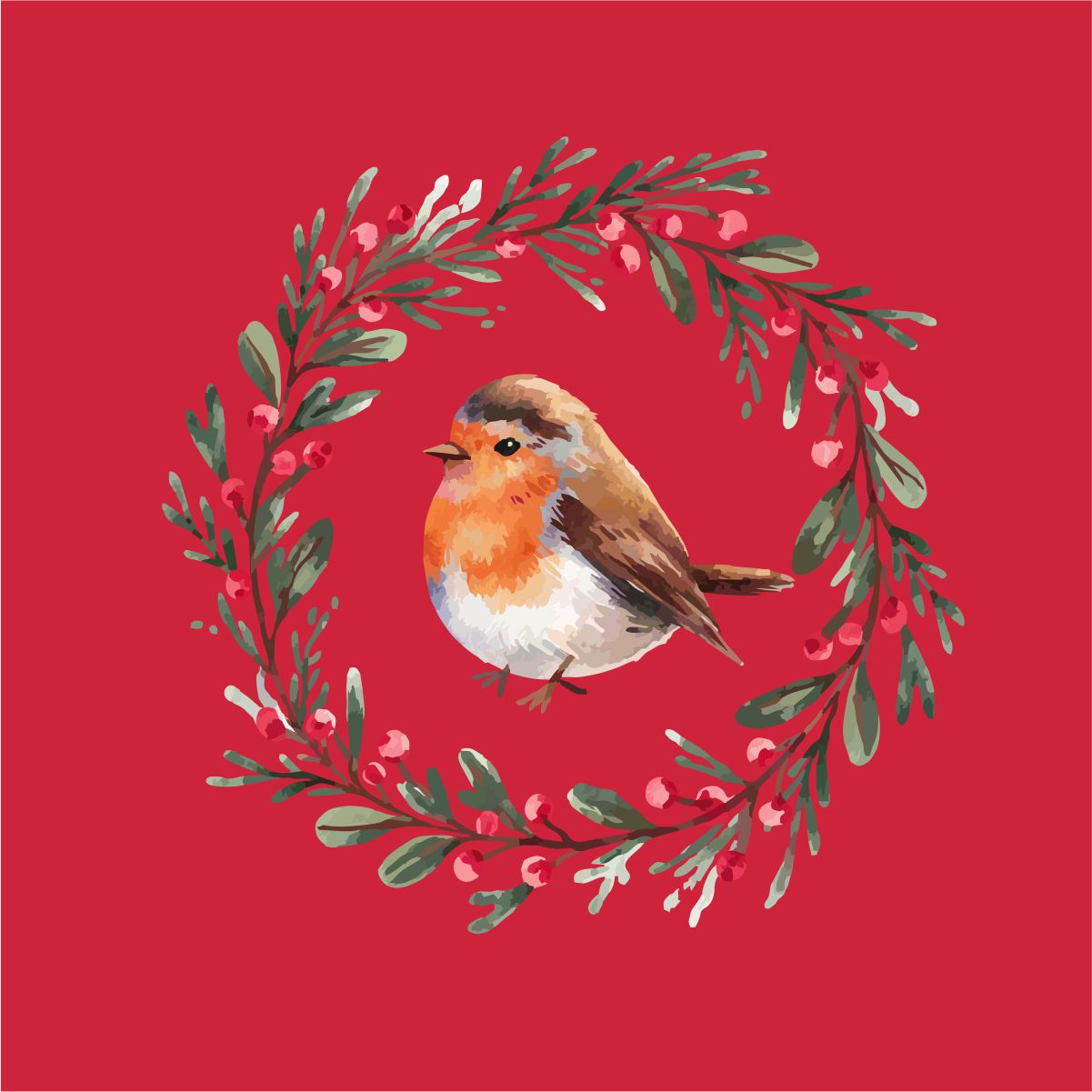 Punane UNISEX pusaer ilma kapuutsita "Jõululinnuke"