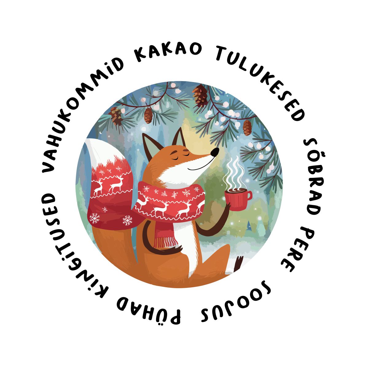 Valge UNISEX pusaer ilma kapuutsita "Jõulusümbolid"