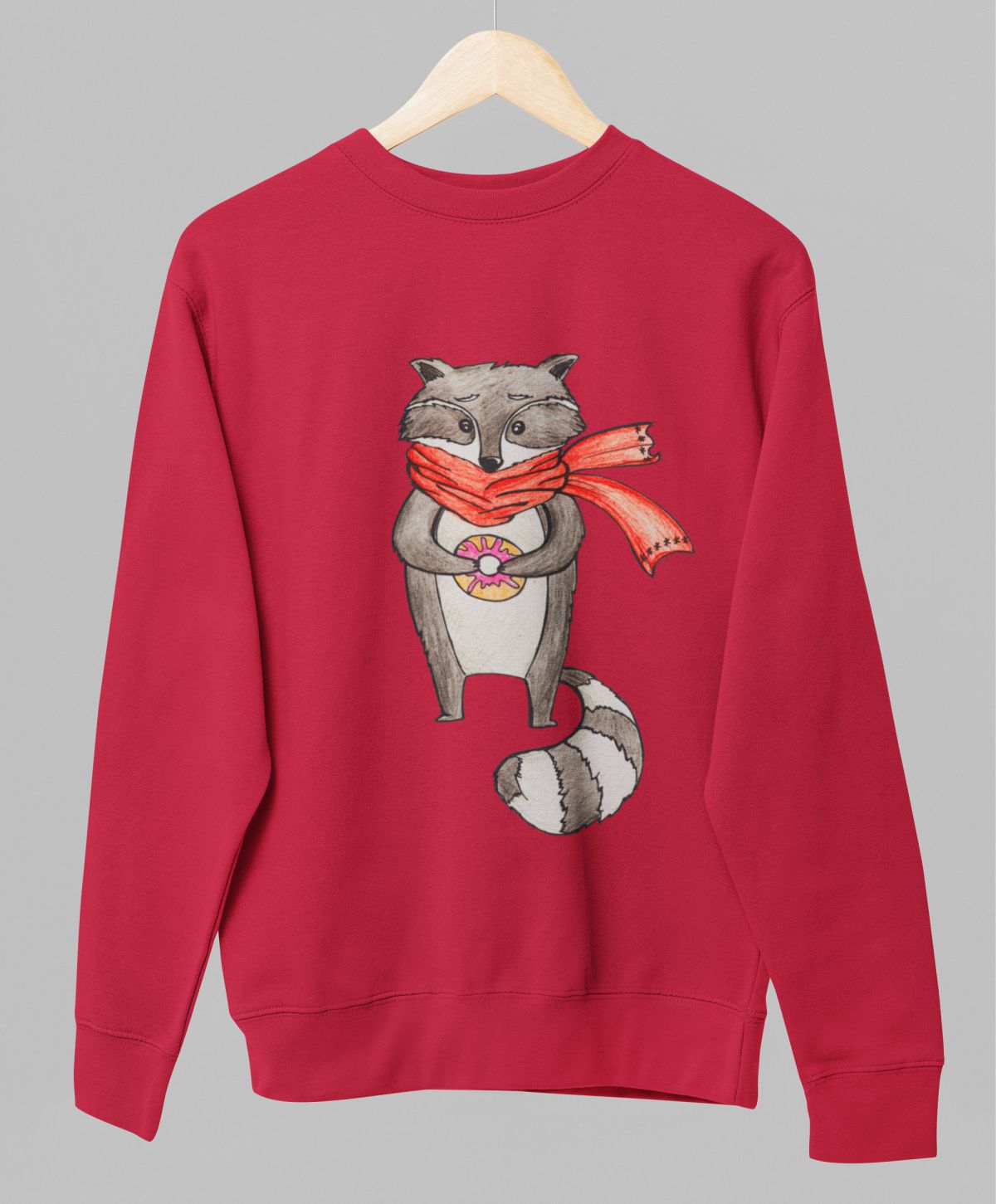 Punane UNISEX dressipluus ilma kapuutsita "Mäger"