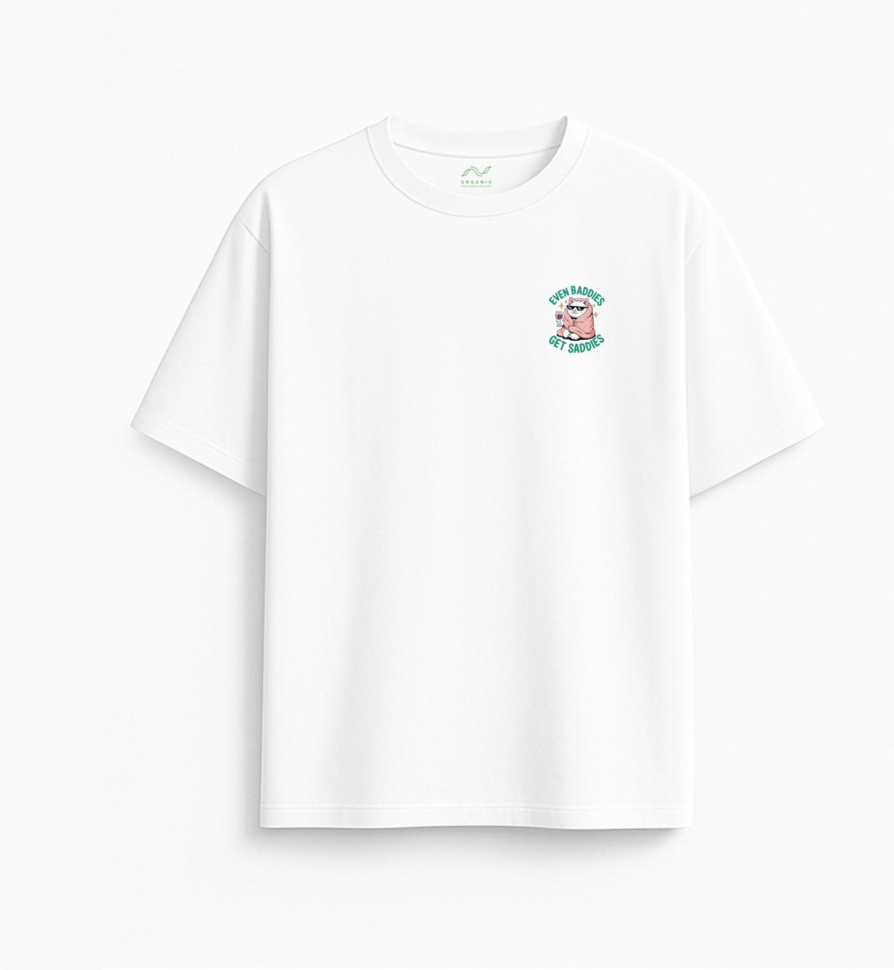 Ülisuur valge T-särk "Kurb"