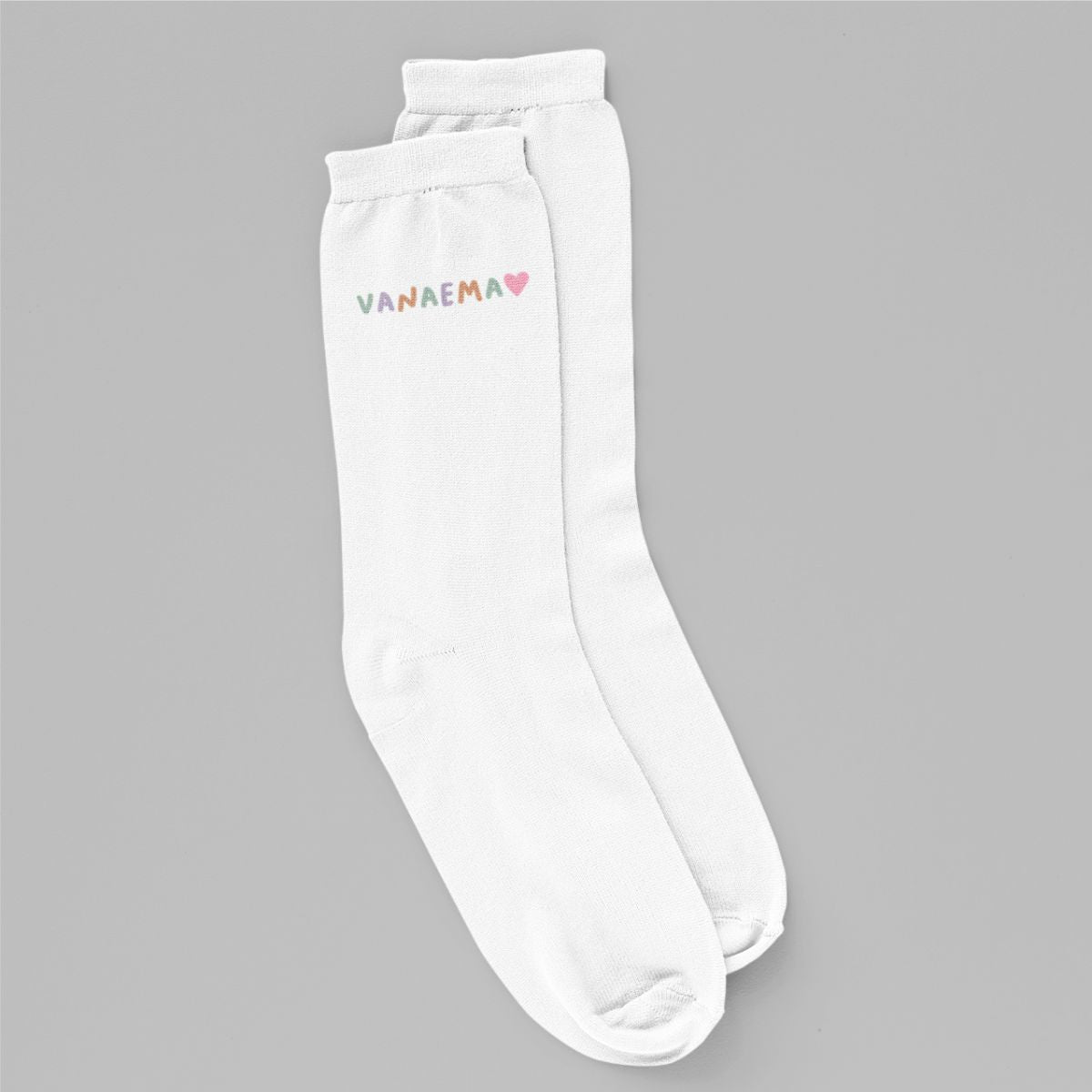 Valged sokid "Värviline vanaema"