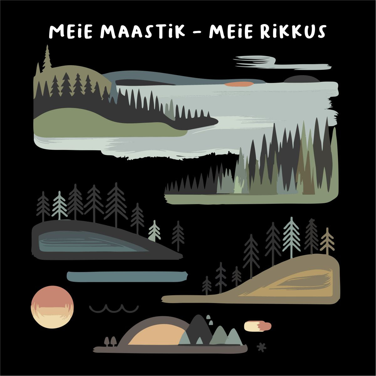 Mustad UNISEX T-särgid "Meie maastik - meie rikkus"