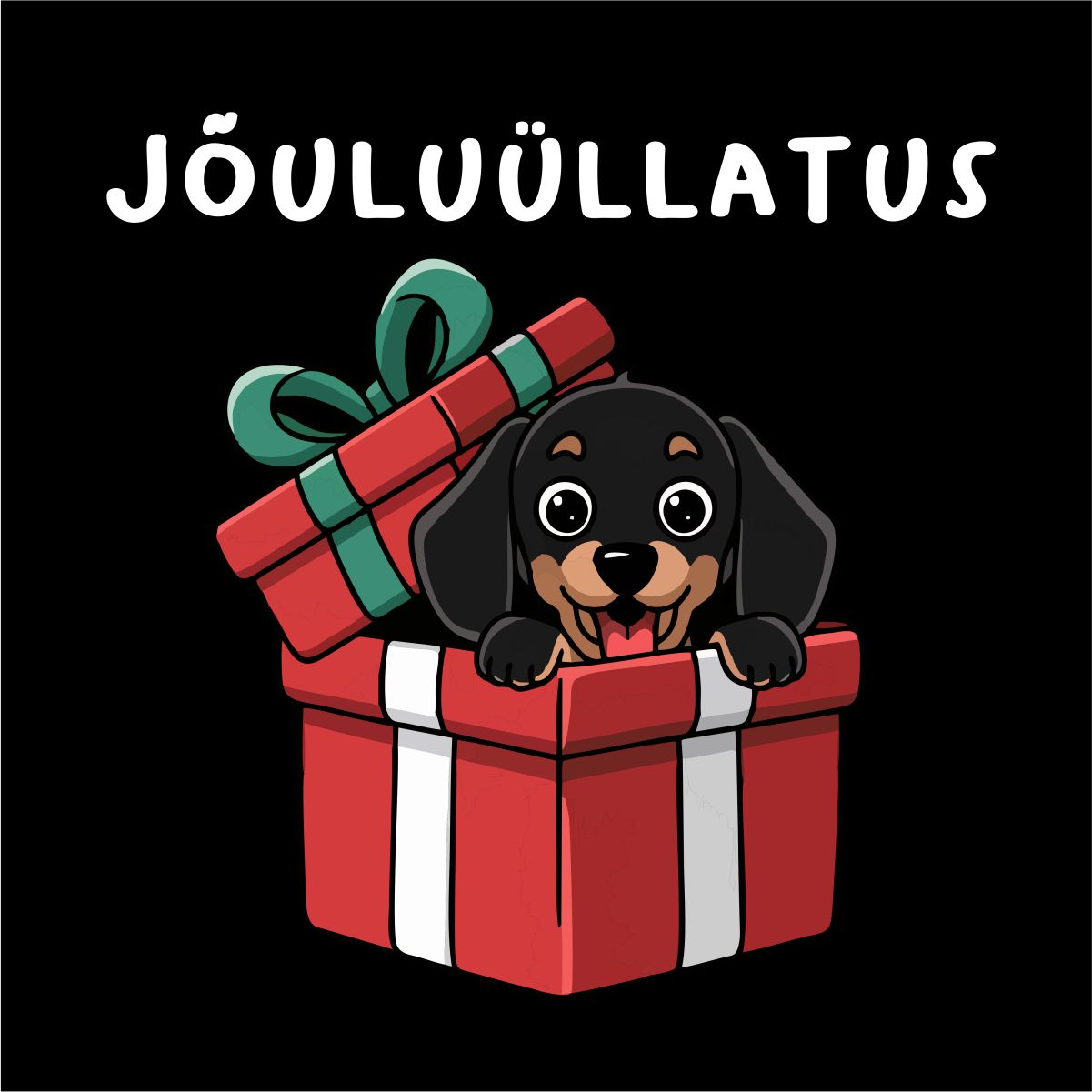 Must UNISEX pusaer ilma kapuutsita "Jõuluüllatus"