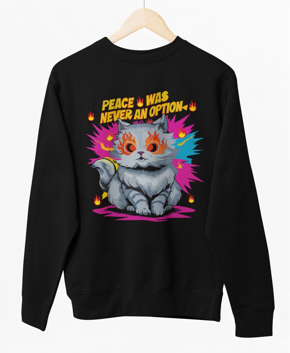 Must UNISEX dressipluus ilma kapuutsita "Rahu polnud kunagi valik"