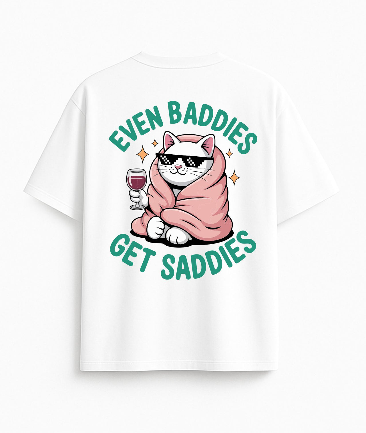 Ülisuur valge T-särk "Kurb"