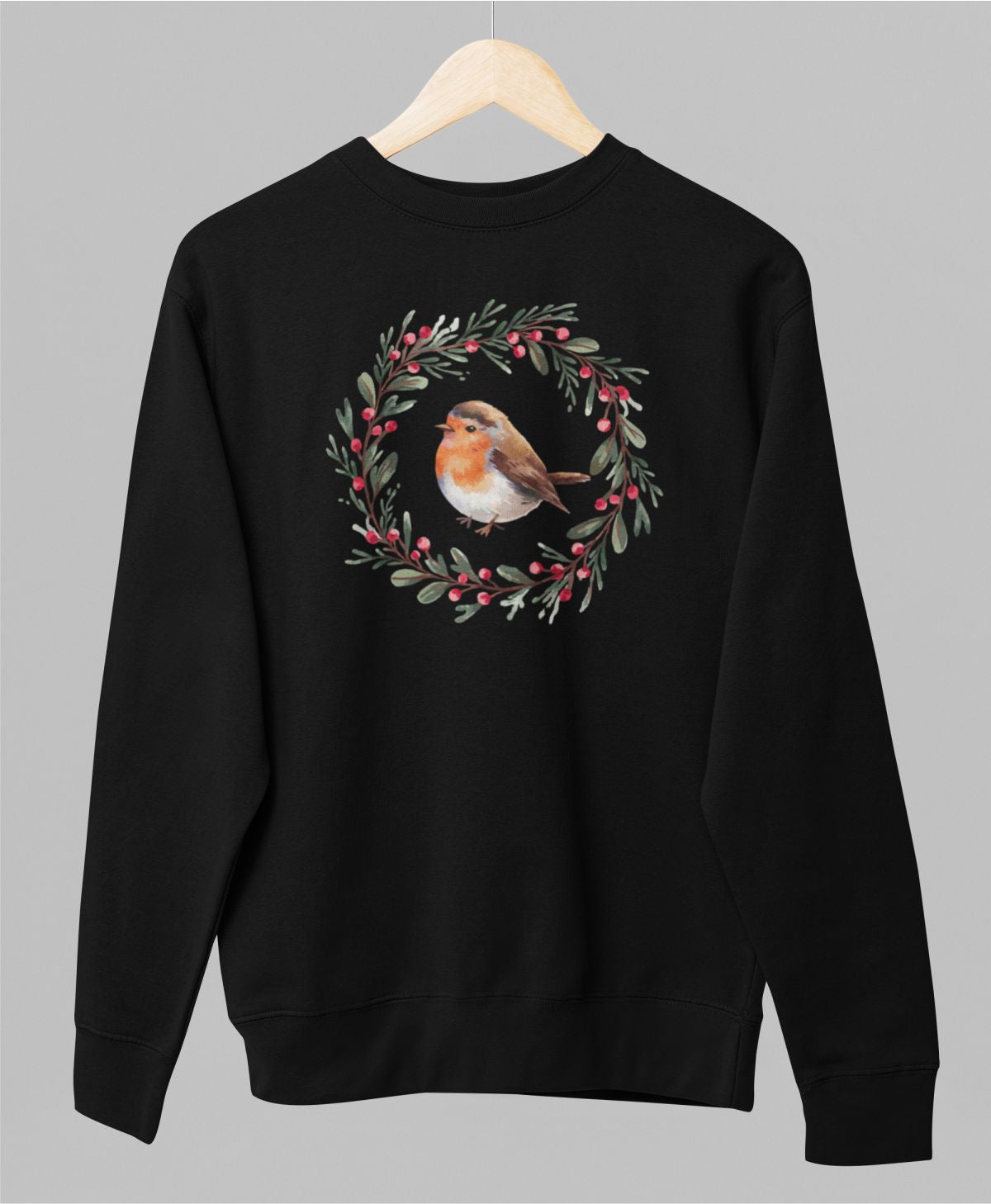 Must UNISEX pusaer ilma kapuutsita "Jõululinnuke"