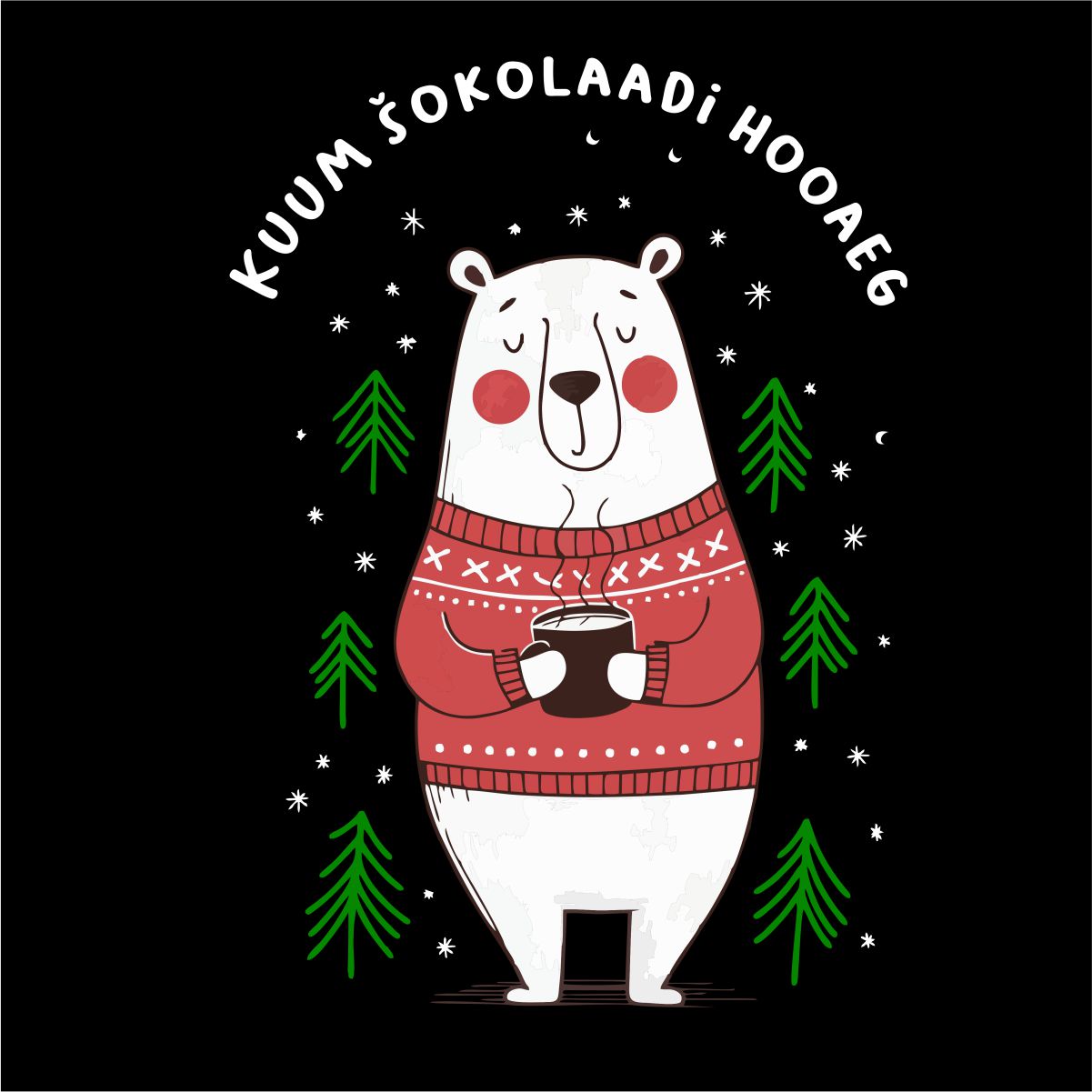 Must UNISEX pusaer ilma kapuutsita "Kuum šokolaadihooaeg"