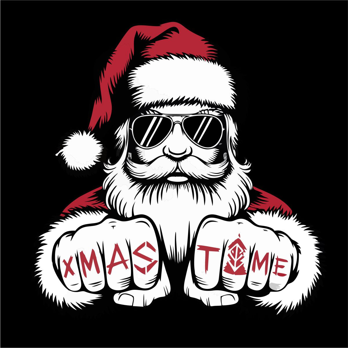 Must UNISEX pusaer ilma kapuutsita "Lahe jõuluvana"