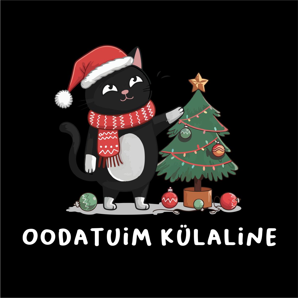 Must UNISEX pusaer ilma kapuutsita "Oodatuim külaline"