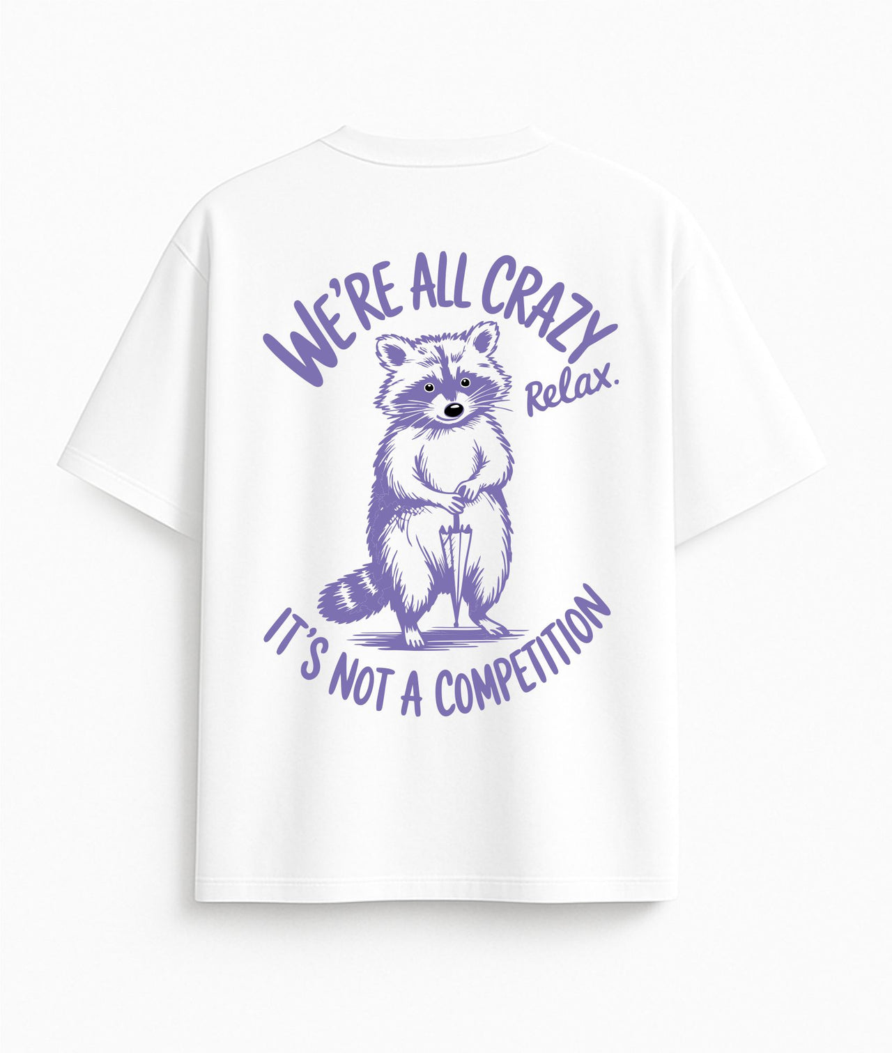 Ülisuur valge T-särk "Crazy"