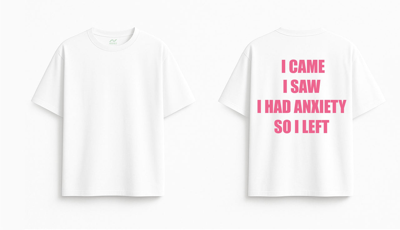 Ülisuur valge T-särk "Ärevus"