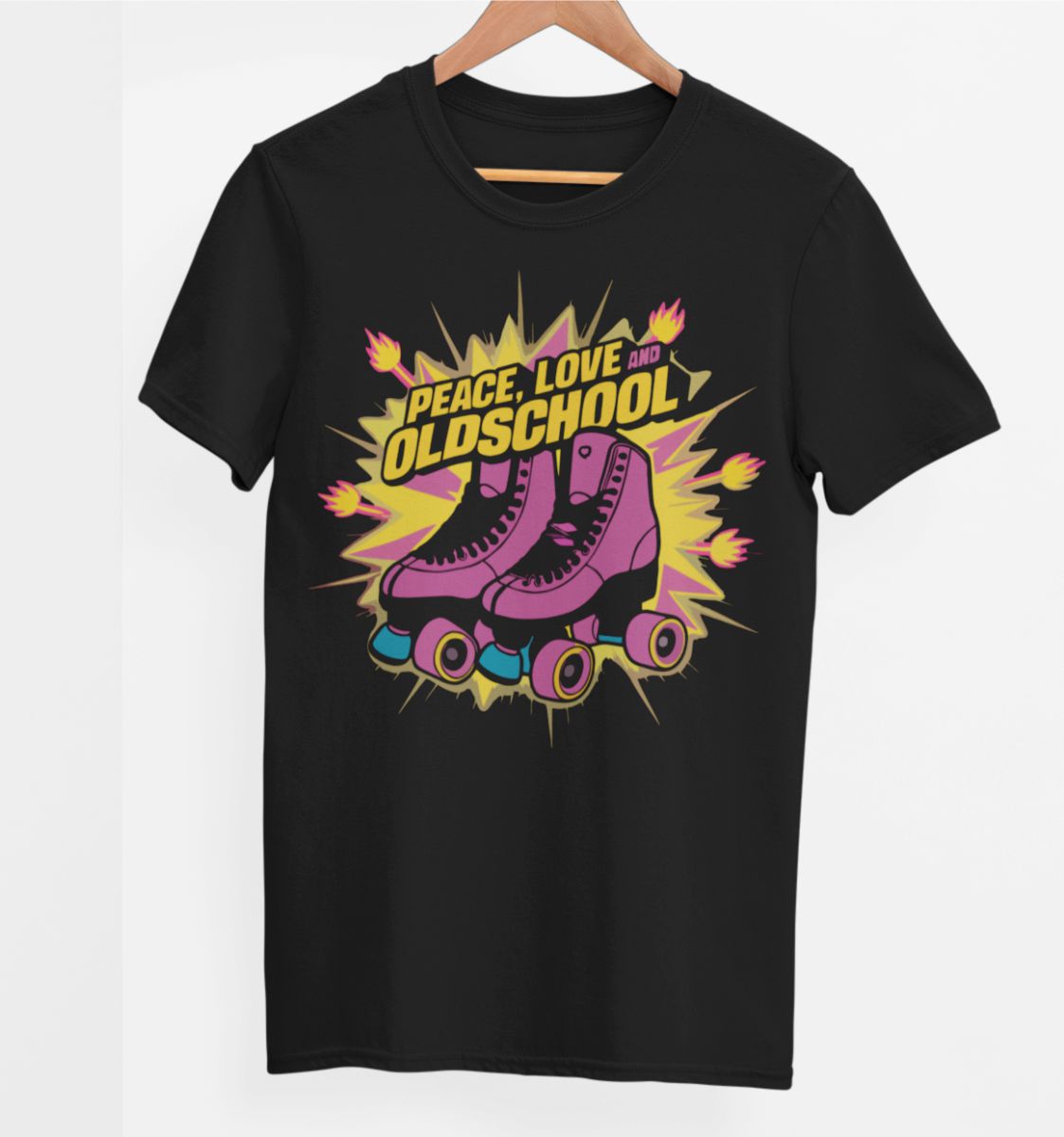 Mustad UNISEX T-särgid "Rahu, armastus ja vanakool"