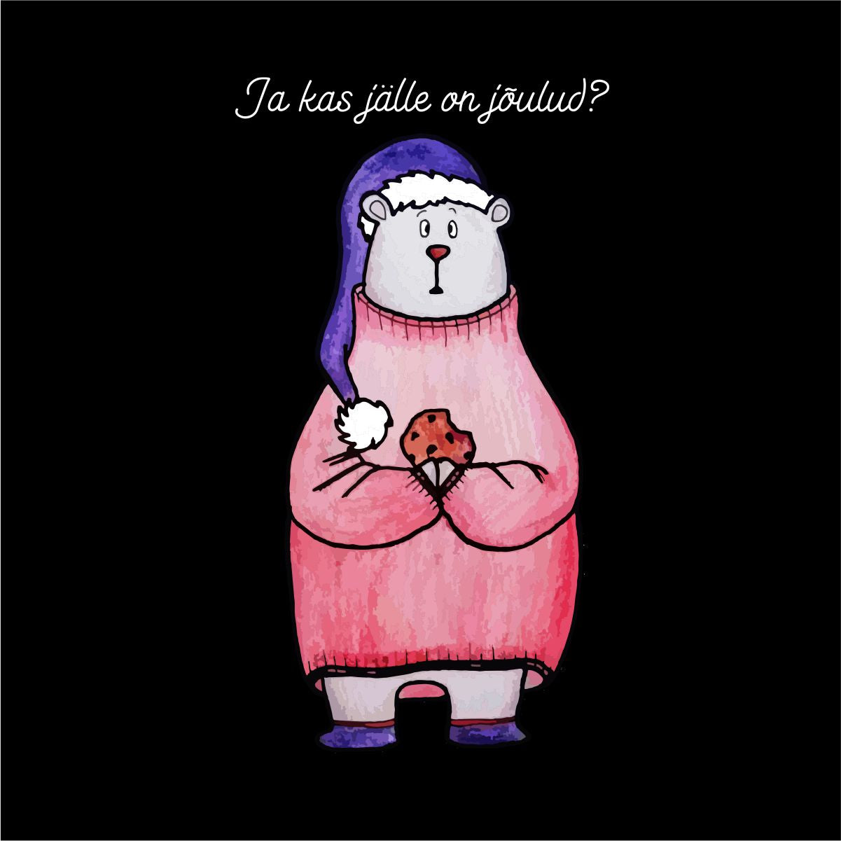 Must UNISEX pusaer ilma kapuutsita "Ja kas jalle"