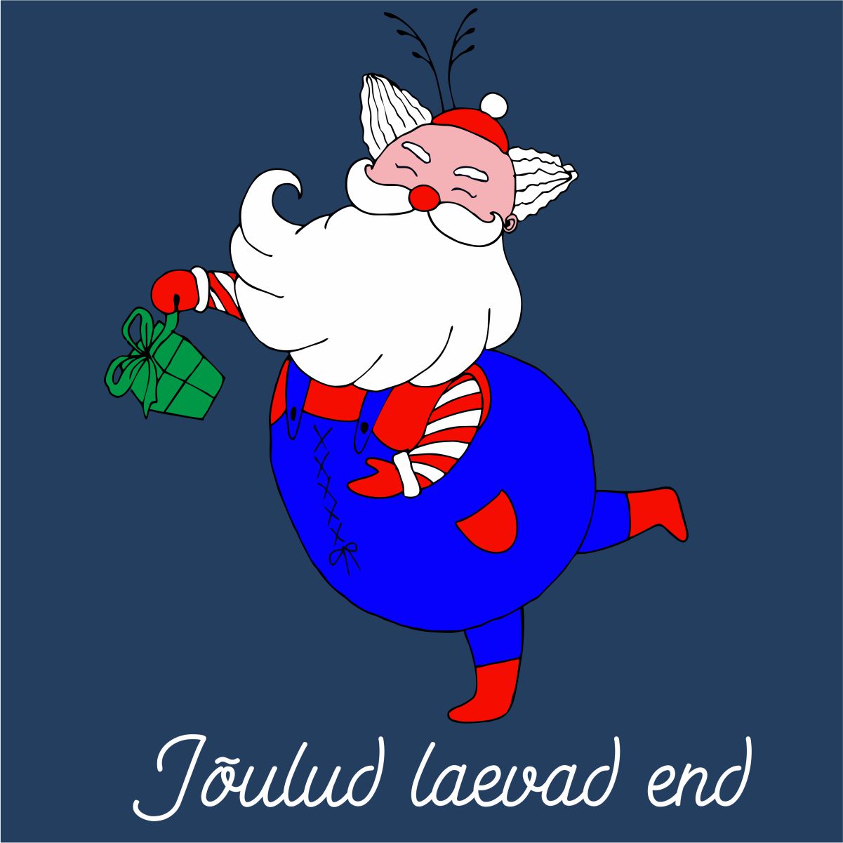 Sinine UNISEX pusaer ilma kapuutsita "Joulud laevad end"