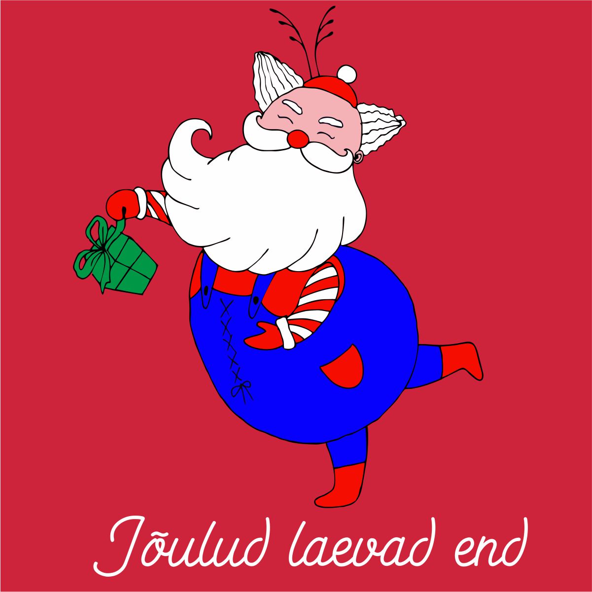 Punane UNISEX pusaer ilma kapuutsita "Joulud laevad end"