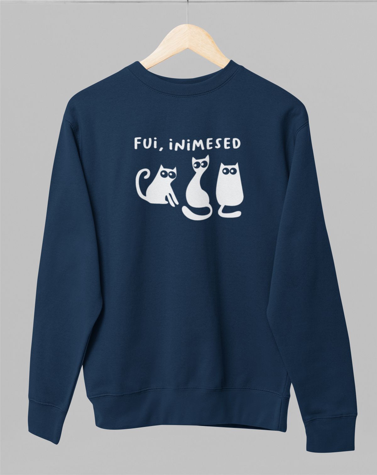 Sinine UNISEX dressipluus ilma kapuutsita "Fui, inimesed"