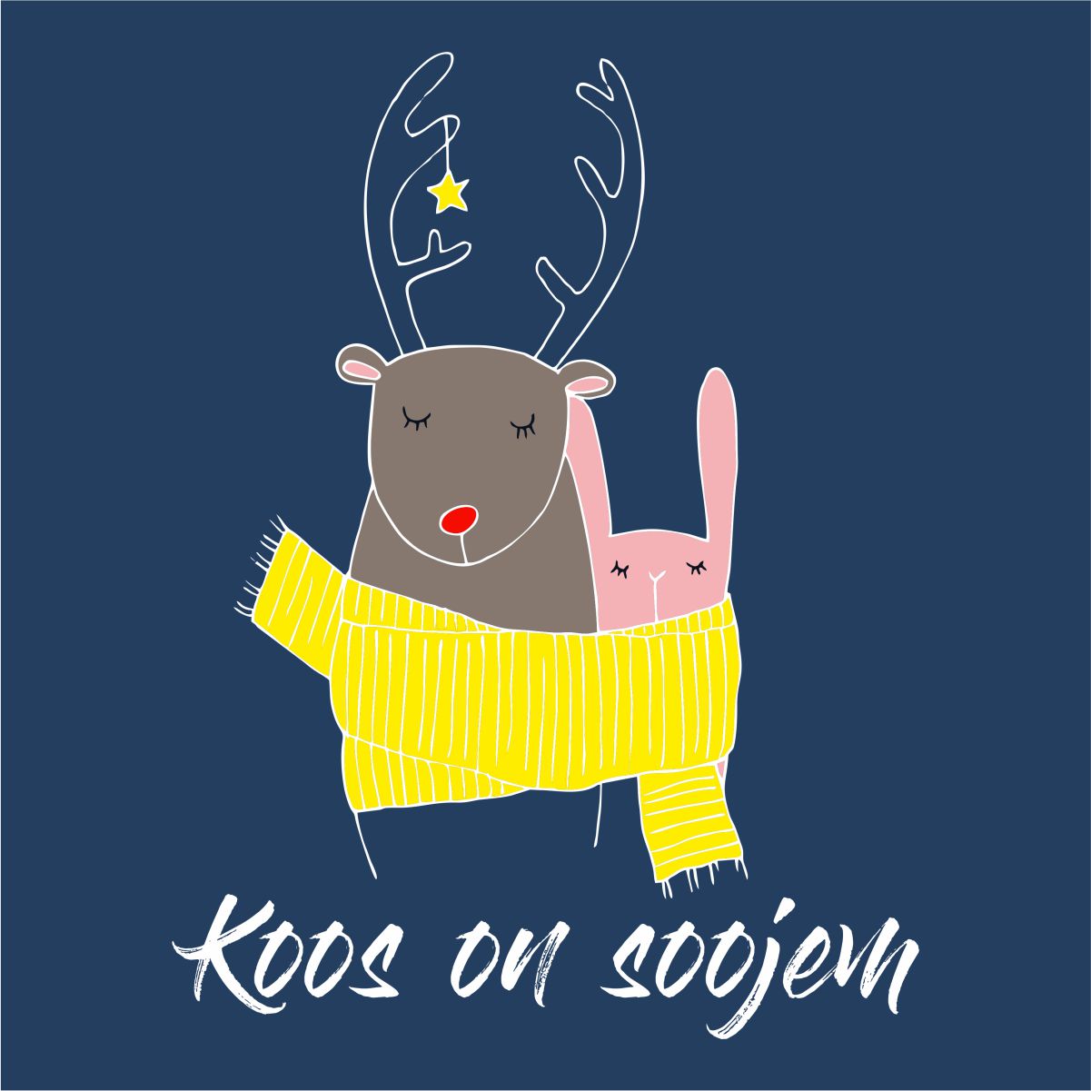 Sinine UNISEX pusaer ilma kapuutsita "Koos ou soojem"