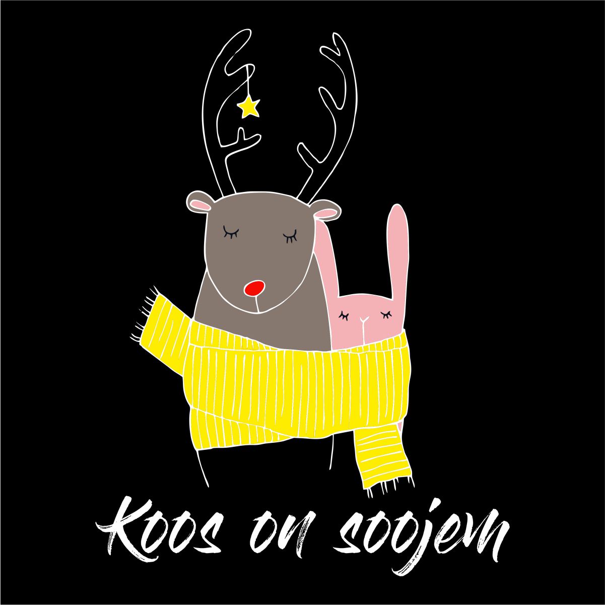 Must UNISEX pusaer ilma kapuutsita "Koos ou soojem"