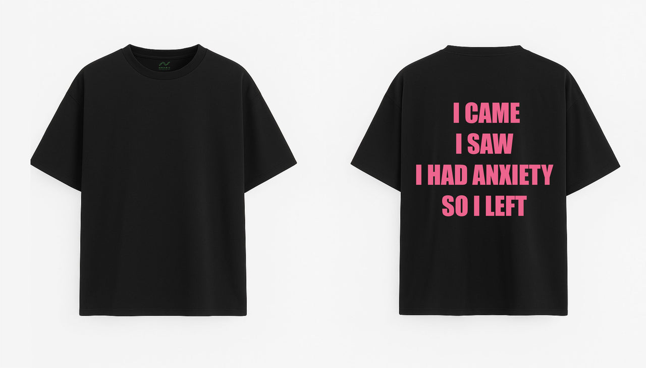 Ülisuur must T-särk "Ärevus"