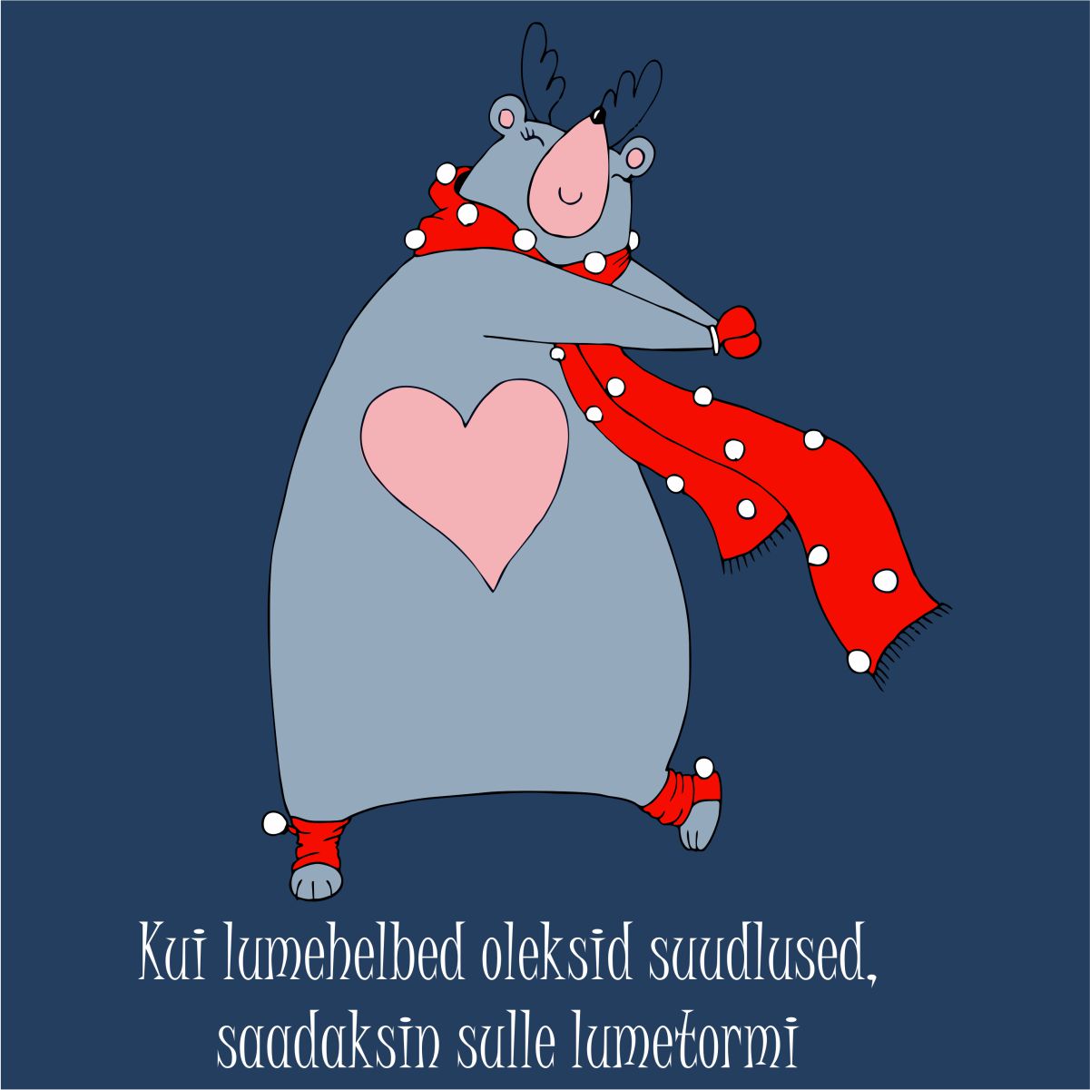 Sinine UNISEX pusaer ilma kapuutsita "Lumetormi"