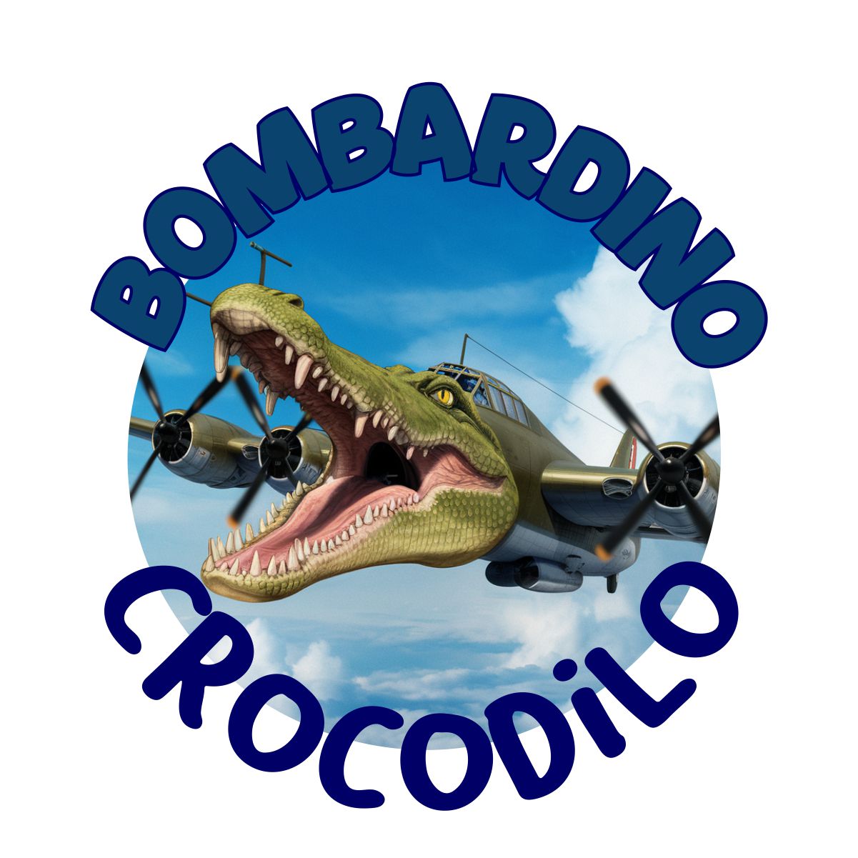 Valged UNISEX T-särgid Bombardino krokodill