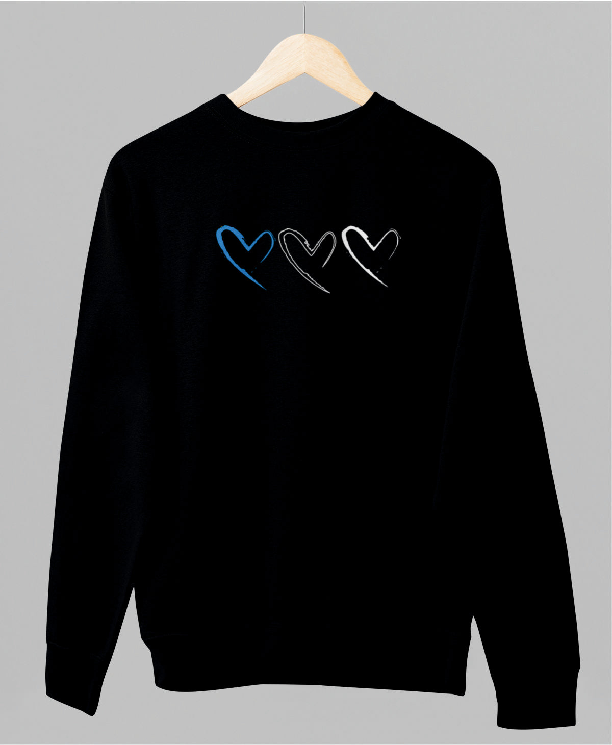 Must UNISEX dressipluus ilma kapuutsita "Südames Eesti"