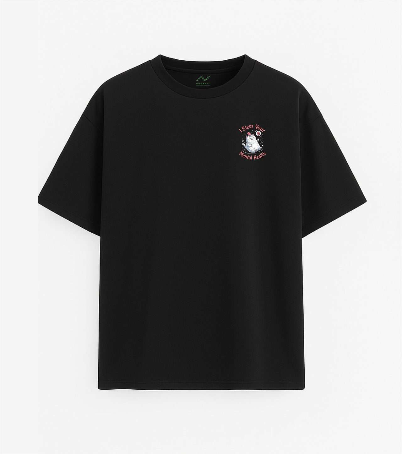 Ülisuur must T-särk "Bless"