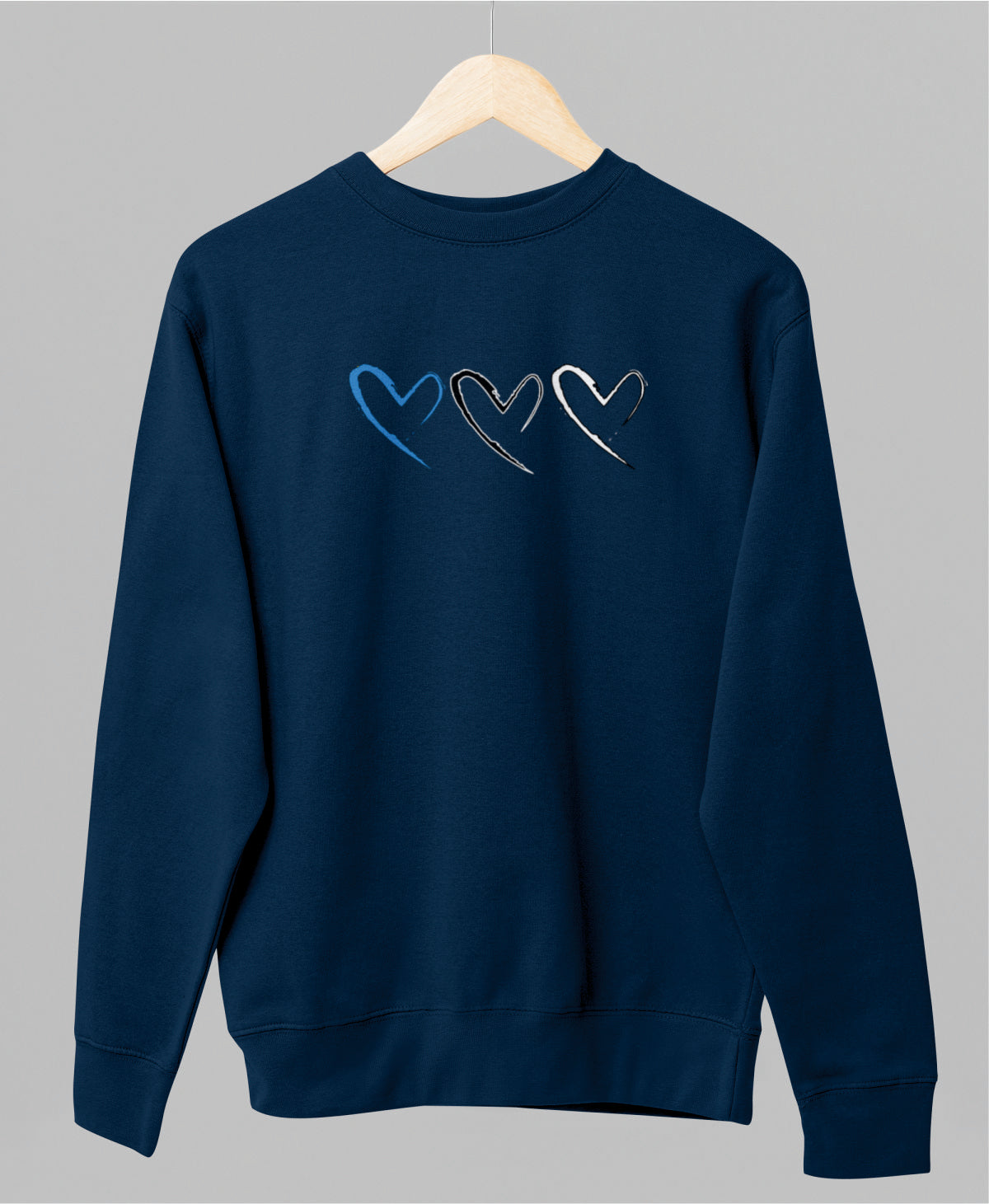 Sinine UNISEX dressipluus ilma kapuutsita "Südames Eesti"