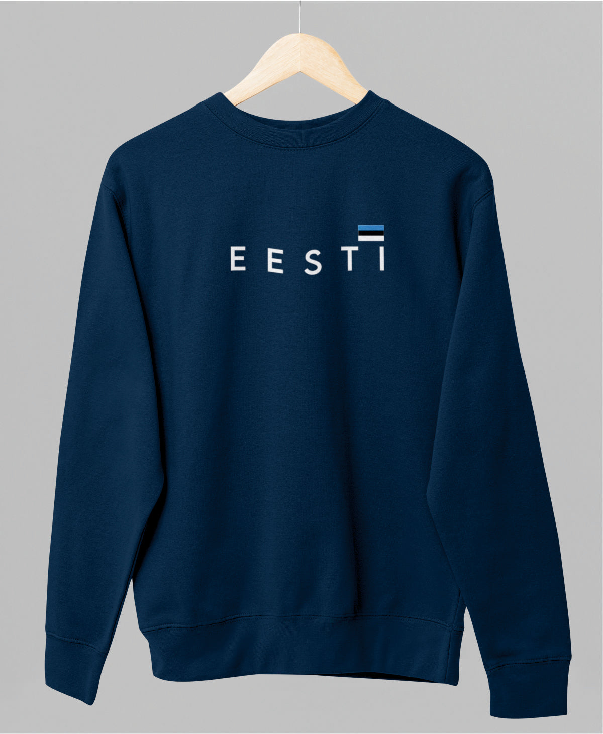 Sinine UNISEX dressipluus ilma kapuutsita "Eesti väikese lipuga"