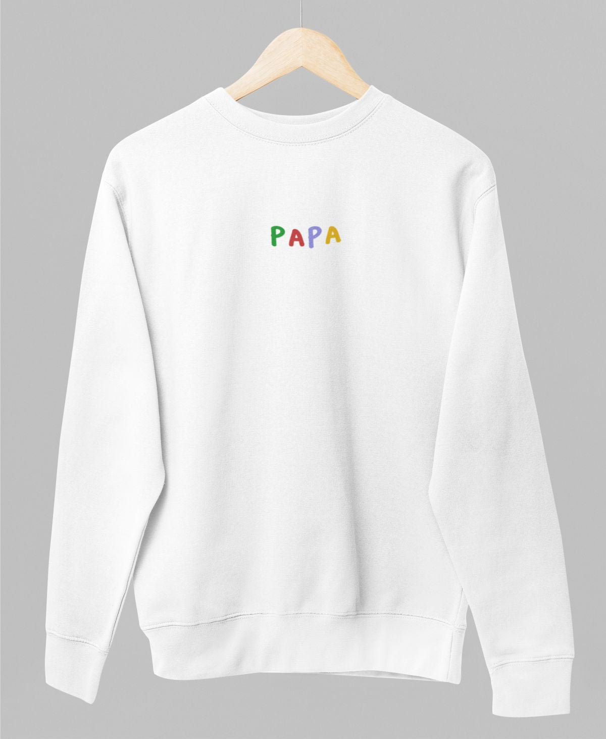 Valge pusaer ilma kapuutsita "PAPA"