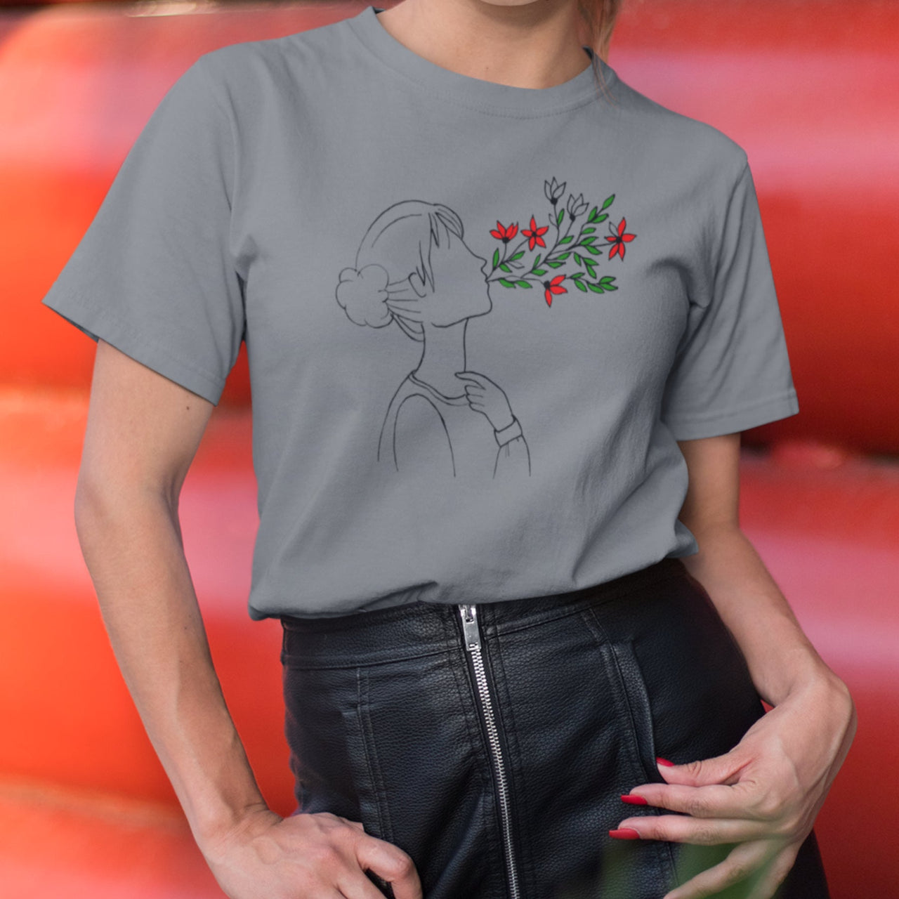 Hall Melange UNISEX T-särk Hingamine