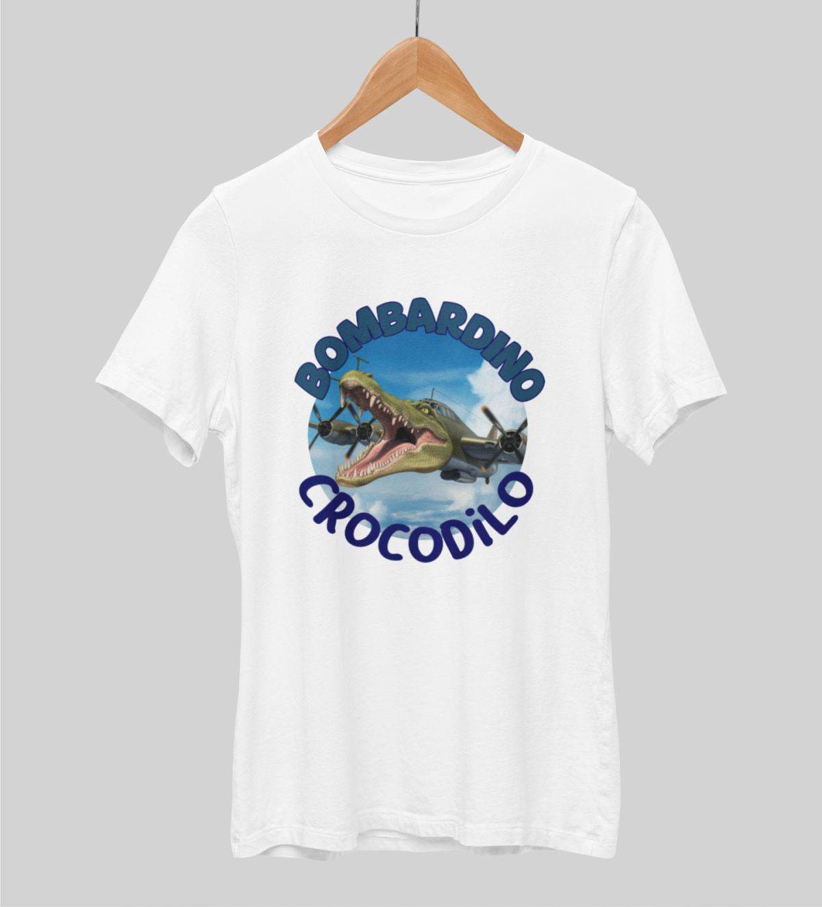 Valged UNISEX T-särgid Bombardino krokodill