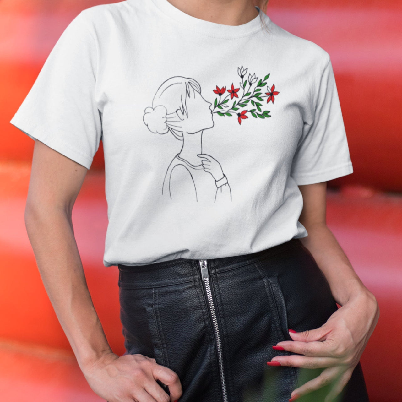 Valge T-särk Kosmonaut südamega (UNISEX T-särk)