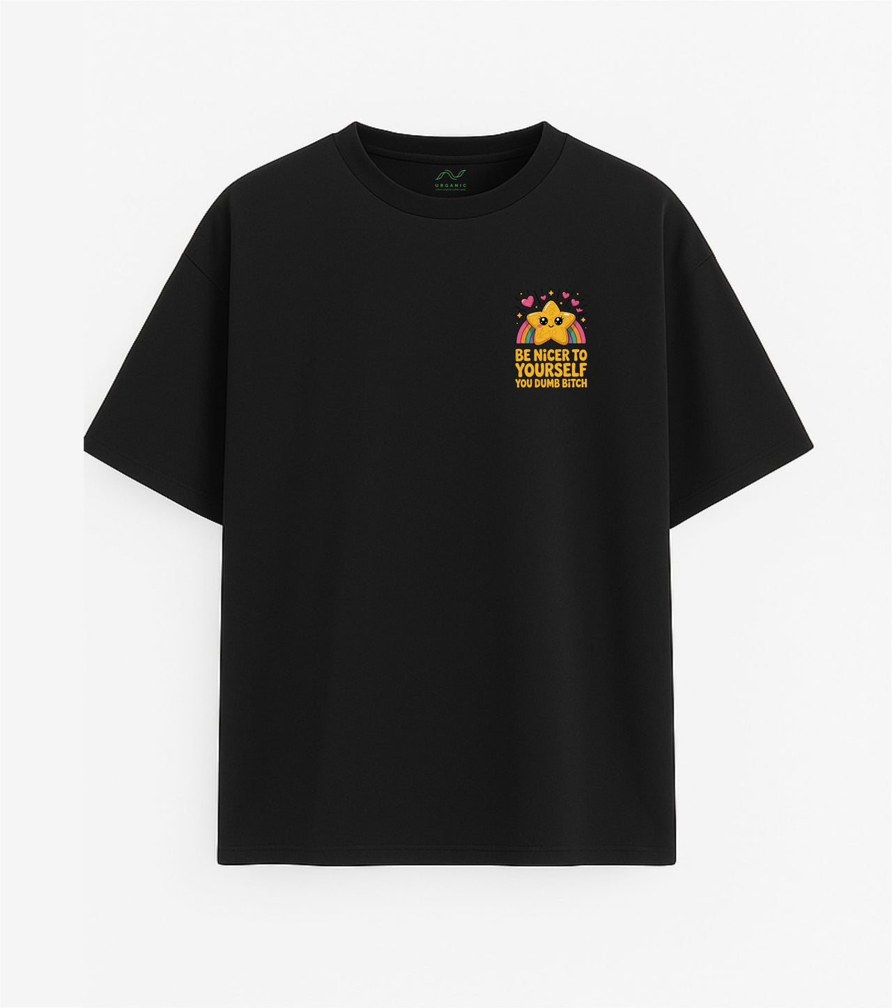 Ülisuur must T-särk "Ole kenam"