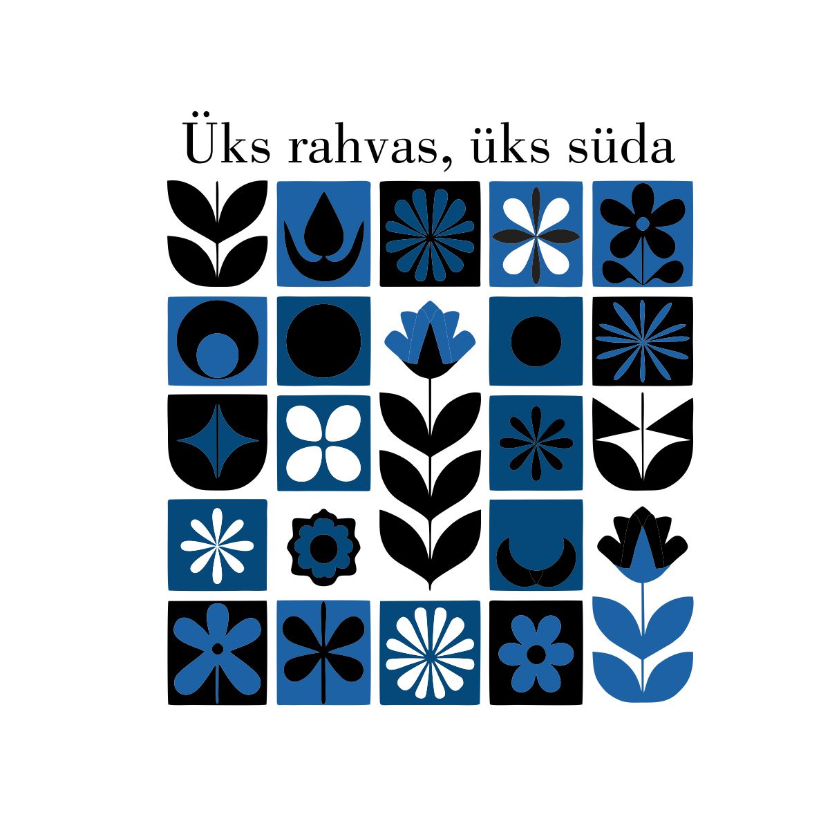 Valged UNISEX T-särgid "Üks rahvas, üks süda"