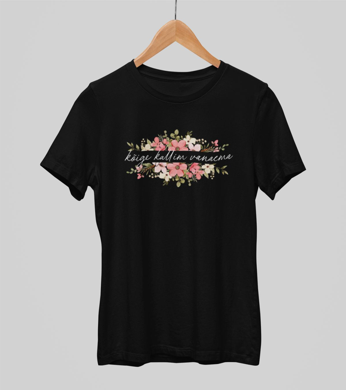 Mustad UNISEX T-särgid "Koige kallima vanaema lilled"