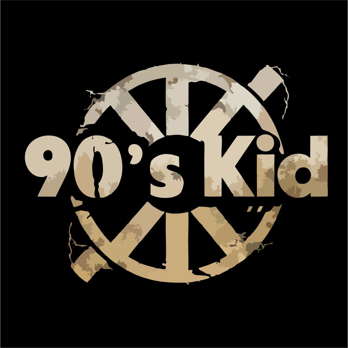 Mustad UNISEX T-särgid "90's kid"