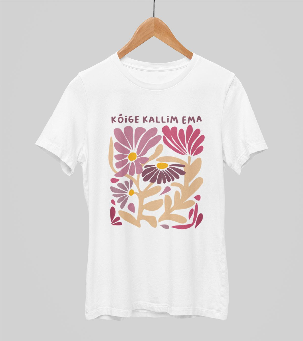 Valged UNISEX T-särgid "Ema lilleaed"