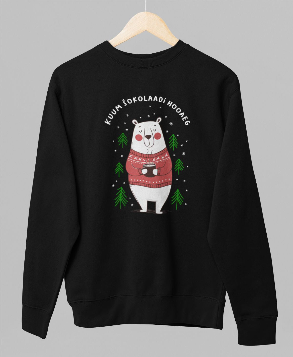 Must UNISEX pusaer ilma kapuutsita "Kuum šokolaadihooaeg"