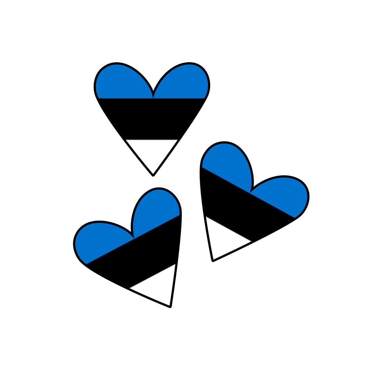 Valge unisex T-särk "Kolm südant"