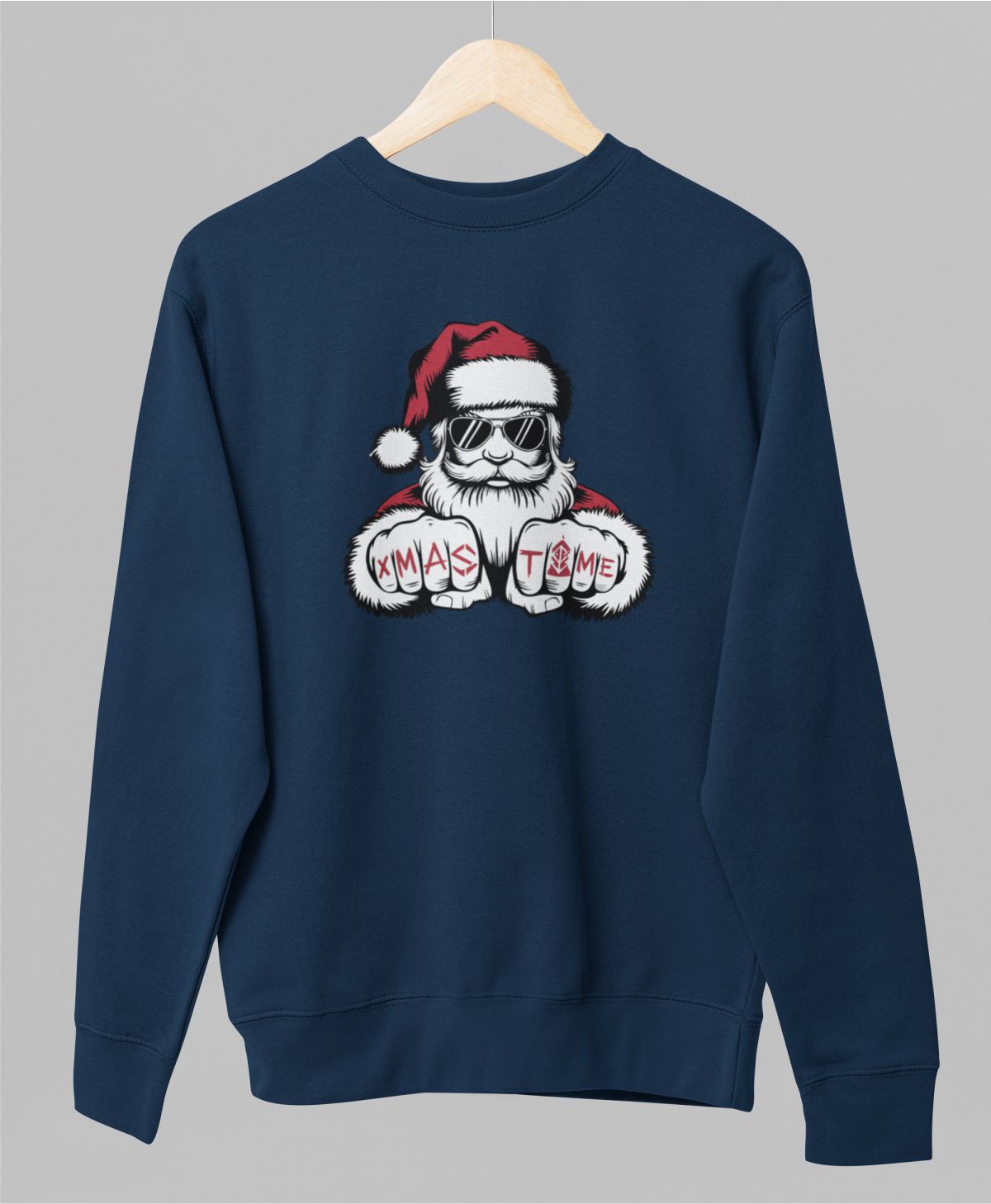 Sinine UNISEX pusaer ilma kapuutsita "Lahe jõuluvana"