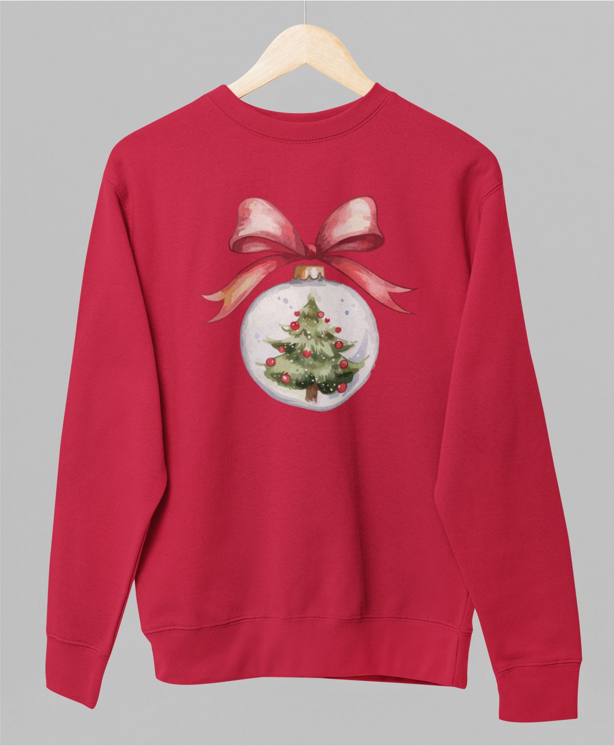 Punane UNISEX pusaer ilma kapuutsita "Jõuluehe"