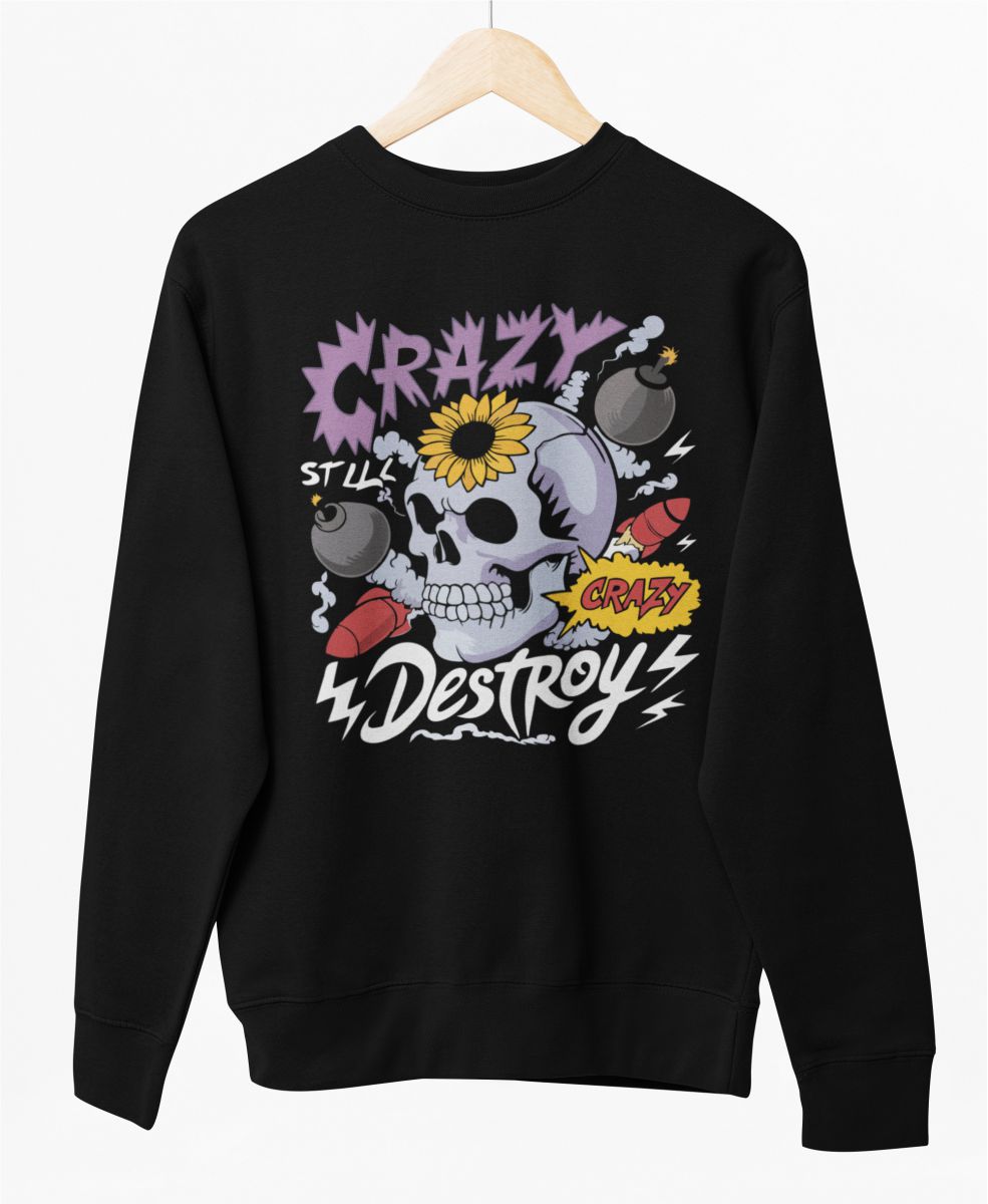 Must UNISEX dressipluus ilma kapuutsita "Hull hävitada"