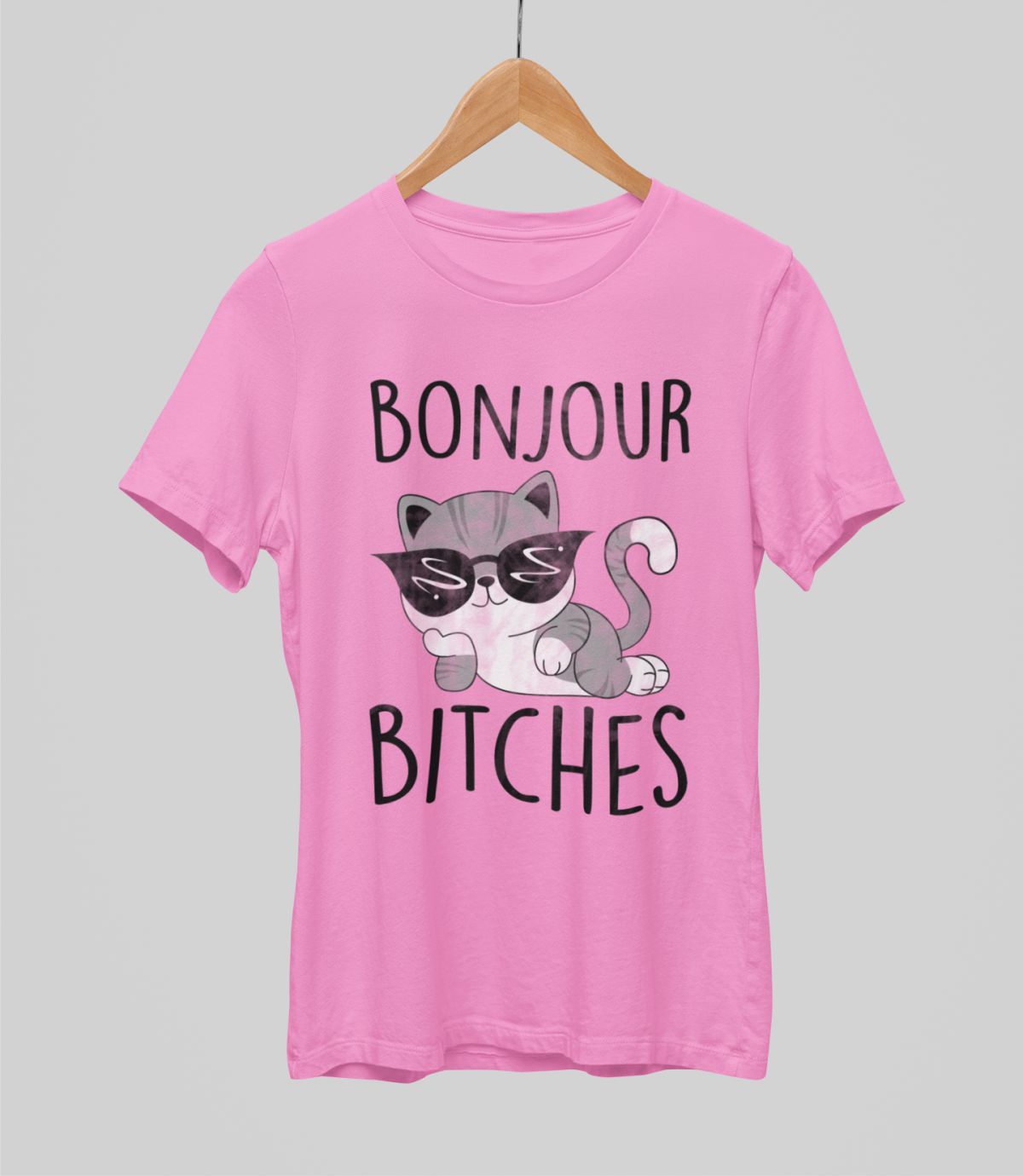 Roosad UNISEX T-särgid "Bonjour emased"