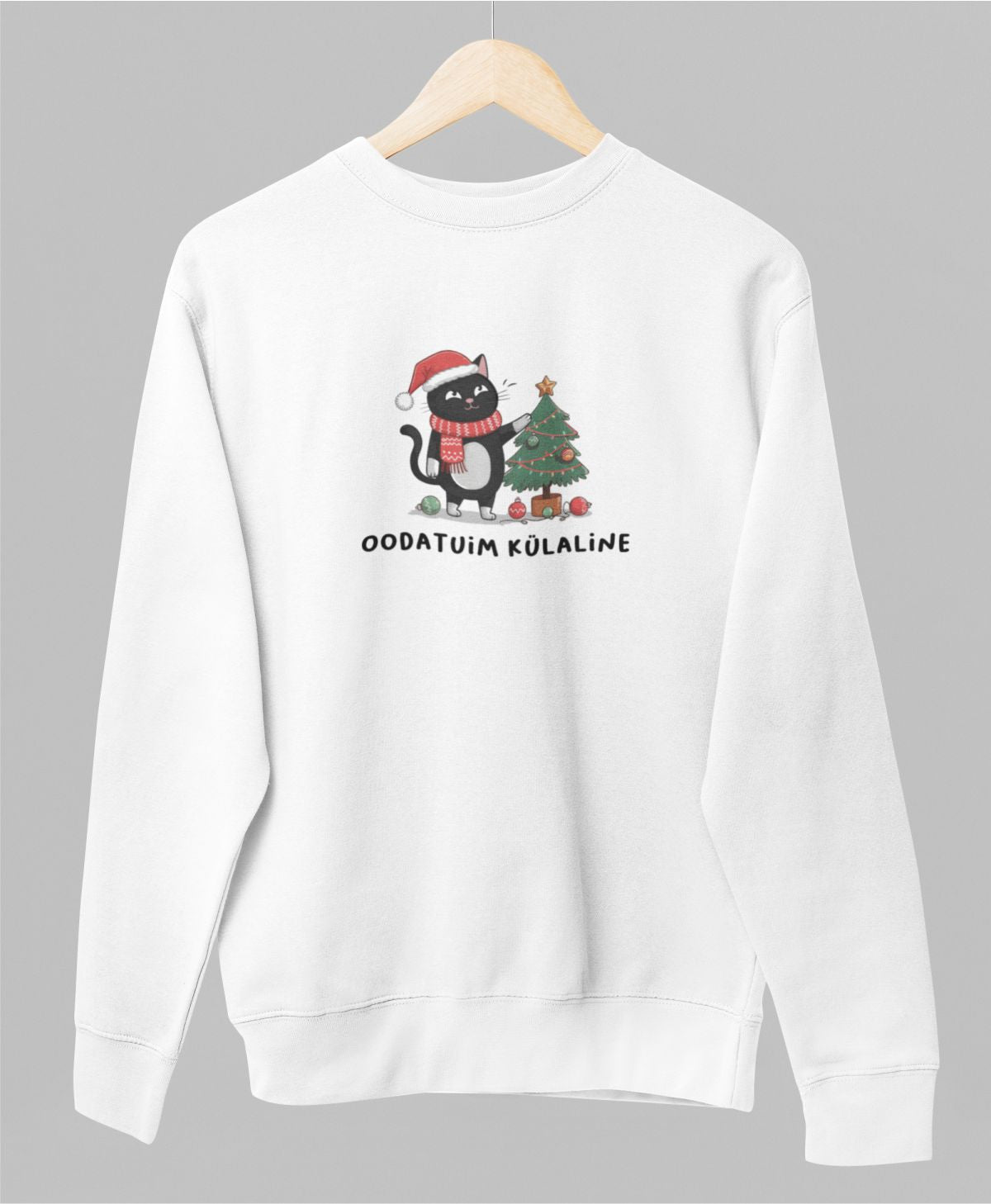 Valge UNISEX pusaer ilma kapuutsita "Oodatuim külaline"