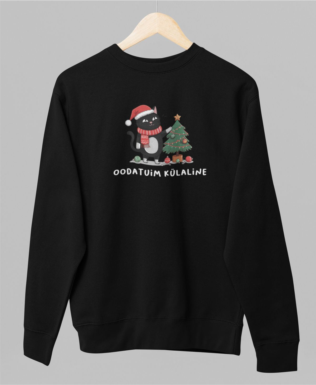 Must UNISEX pusaer ilma kapuutsita "Oodatuim külaline"