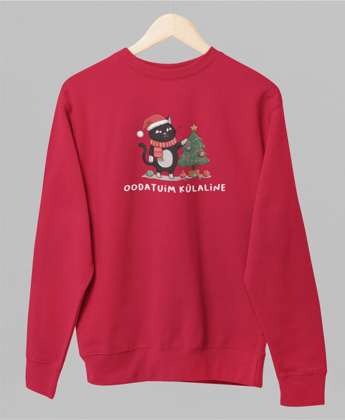 Punane UNISEX pusaer ilma kapuutsita "Oodatuim külaline"