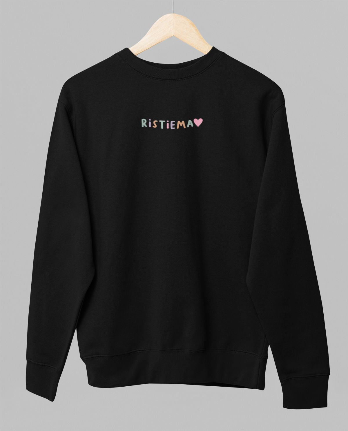 Must UNISEX dressipluus ilma kapuutsita "Värviline ristiema"