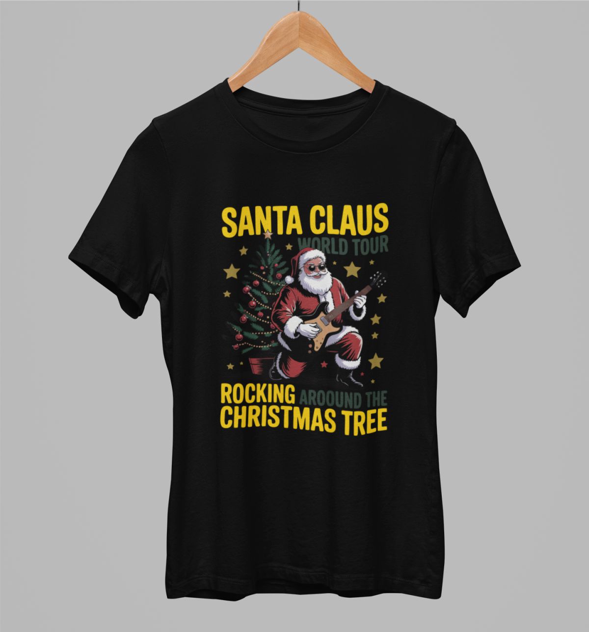 Must UNISEX T-särgid "Jõuluvana maailmatuur"
