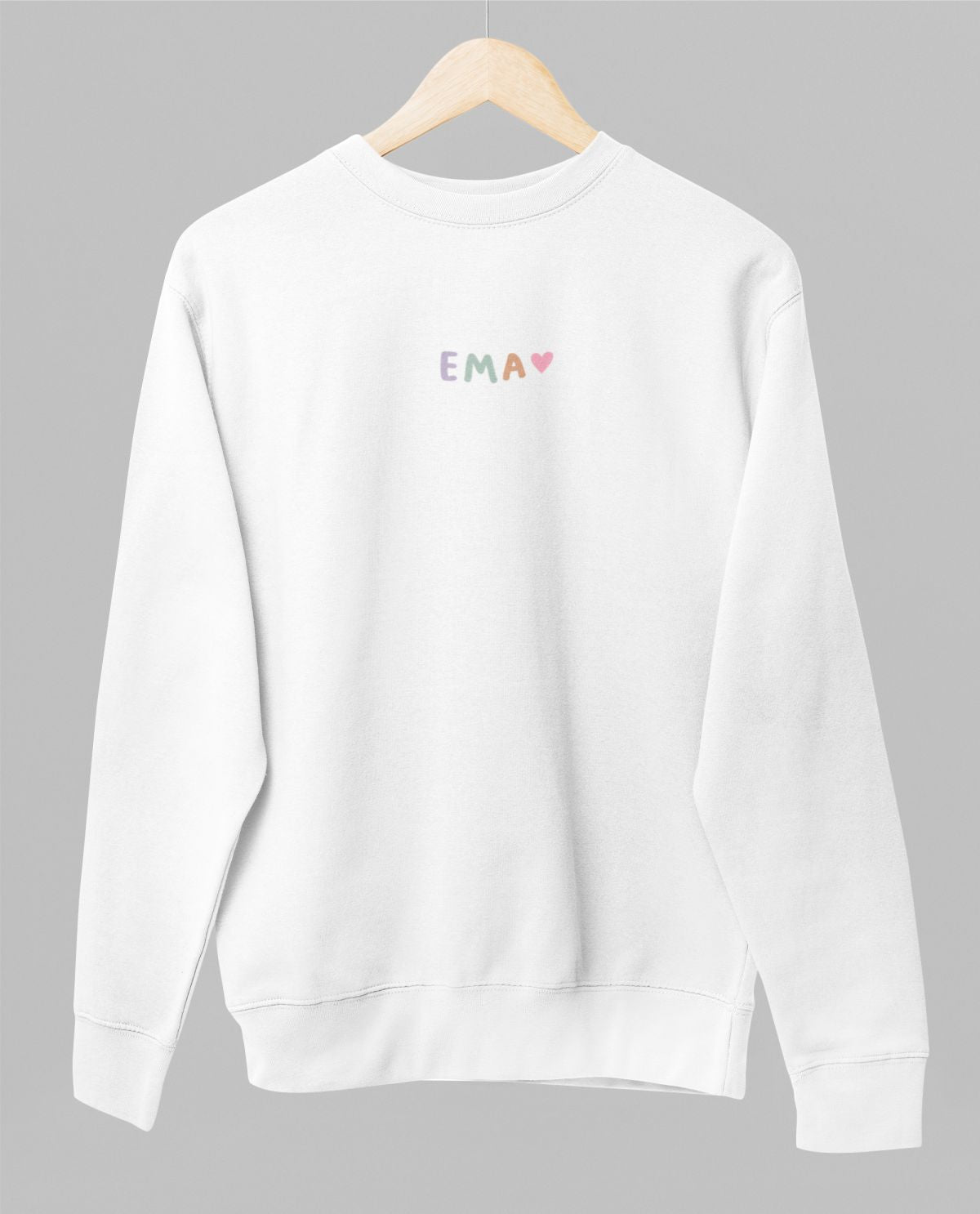 Valge UNISEX dressipluus ilma kapuutsita "Värviline ema"